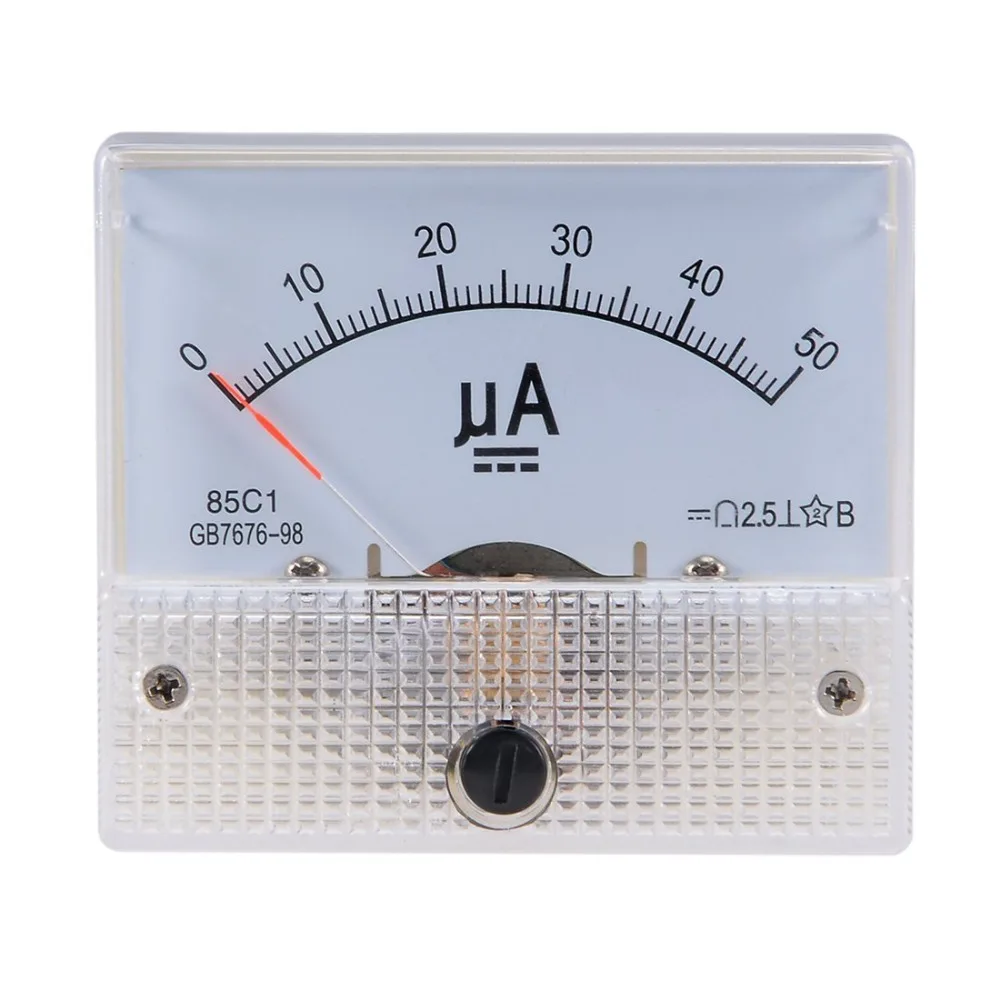 85C1 DC 0 100uA 50uA 200uA 500uA Аналоговый Амперметр Панель AMP измеритель тока амперметр|analog