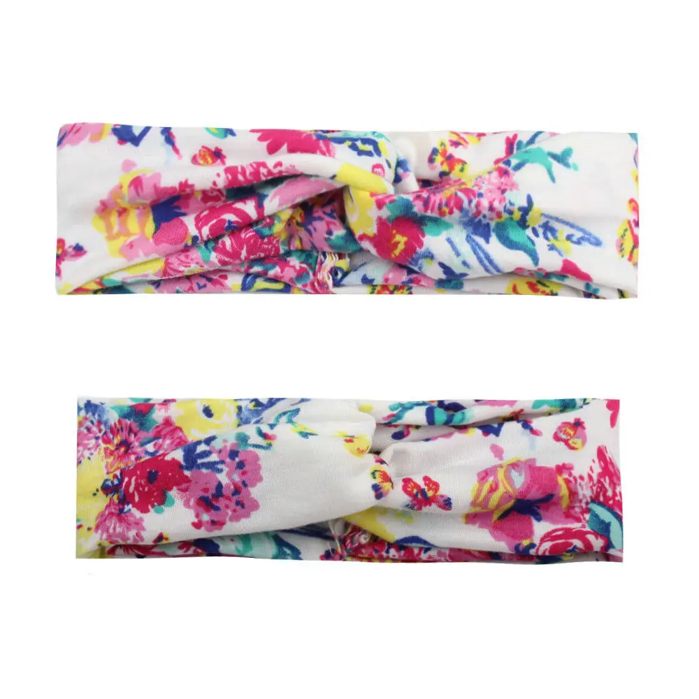 2 шт./комплект повязка на голову с бантом и цветочным принтом|baby hair accessories set|mother baby