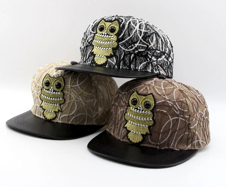 F455 подвеска в форме Совы Бейсбол Кепки для мальчиков и девочек дети Snapback стиле