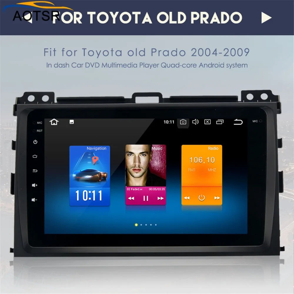 Высокое качество Android 8 0 Автомобильный GPS dvd плеер для Toyota old Prado 2004 2009 с 4G 32G