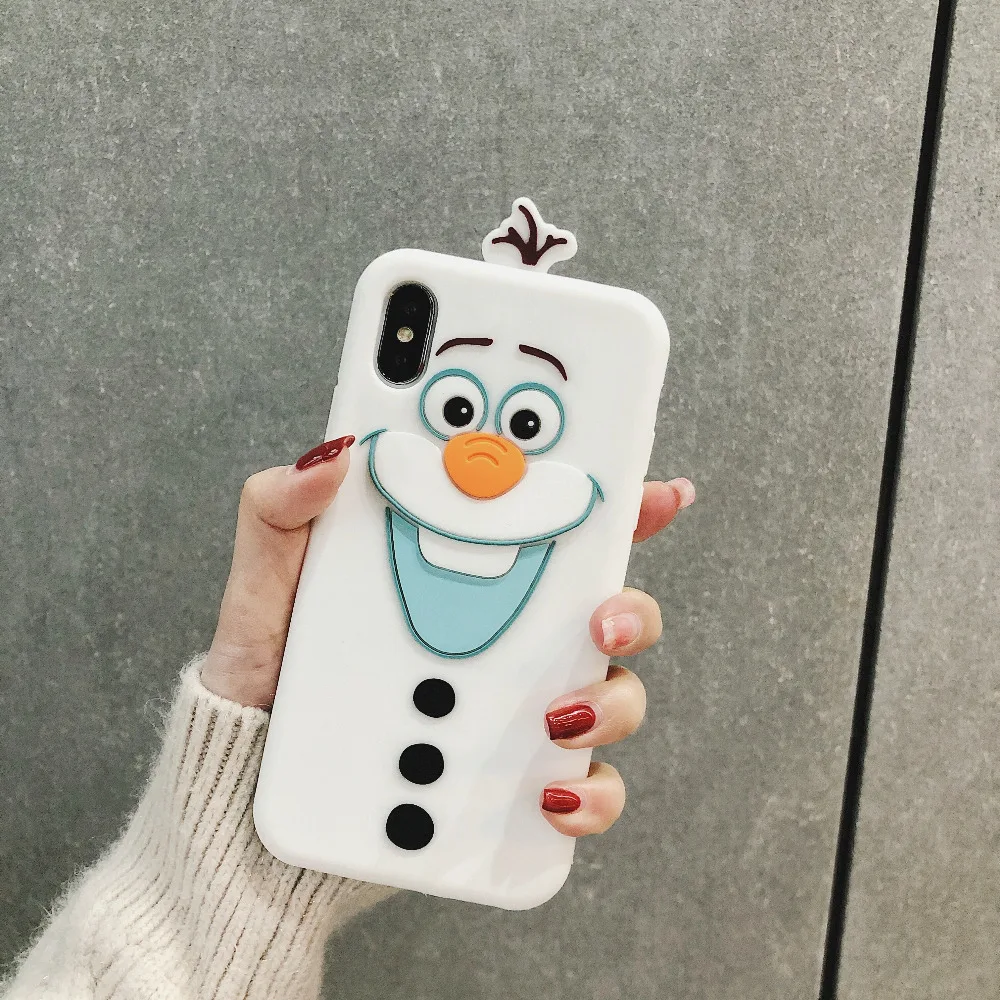 3D милый силиконовый чехол с изображением медведя Олафа для iPone 11 pro X XR XS Max 8 7 6 6s plus Мягкий чехол для samsung S9 S8 S7 Note9 8 сумка