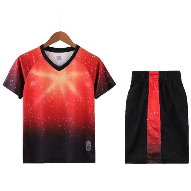 red Новые детские трикотажная Футбольная форма Maillot De Foot Джерси под заказ футбол дети дышащие спортивный набор мальчик Футбольная форма - Цвет: red