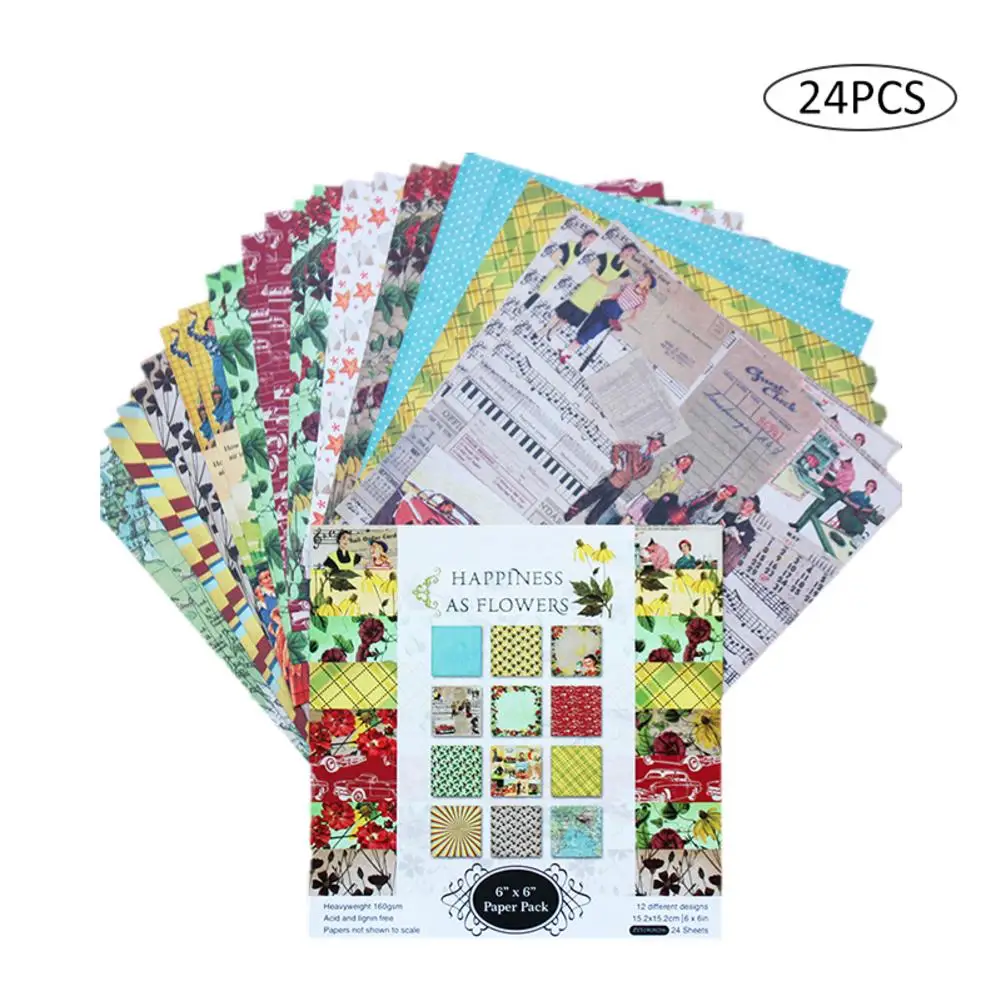 6 дюймов 24 листа/набор прекрасные Скрапбукинг колодки бумага Оригами