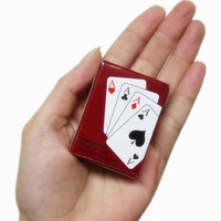 1 set mini cute dollhouse miniatures poker home decoration black mini poker cards playing game for outdoor climbing accessories