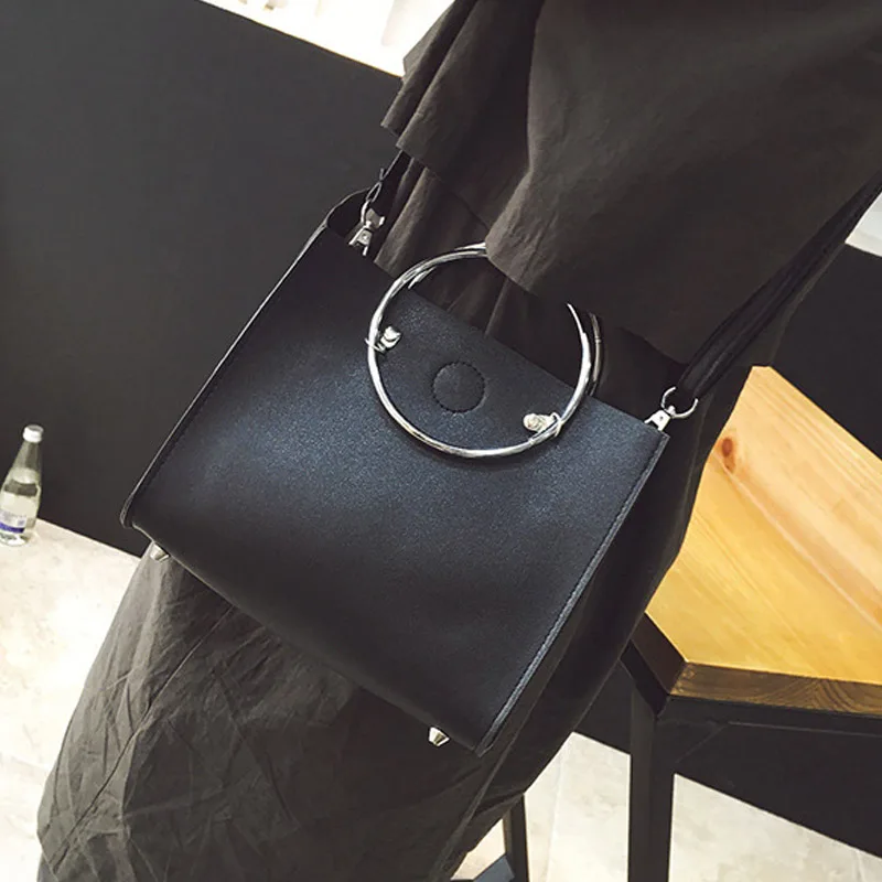 Сумка мессенджер женская с металлическим кольцом и ручками|bags with|fashion shoulder bagsshoulder