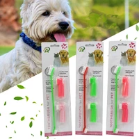 3 pcsset double head soft pet finger toothbrush teddy dog cat puppy teeth care cleaning brush pets grooming tools supplies hot
