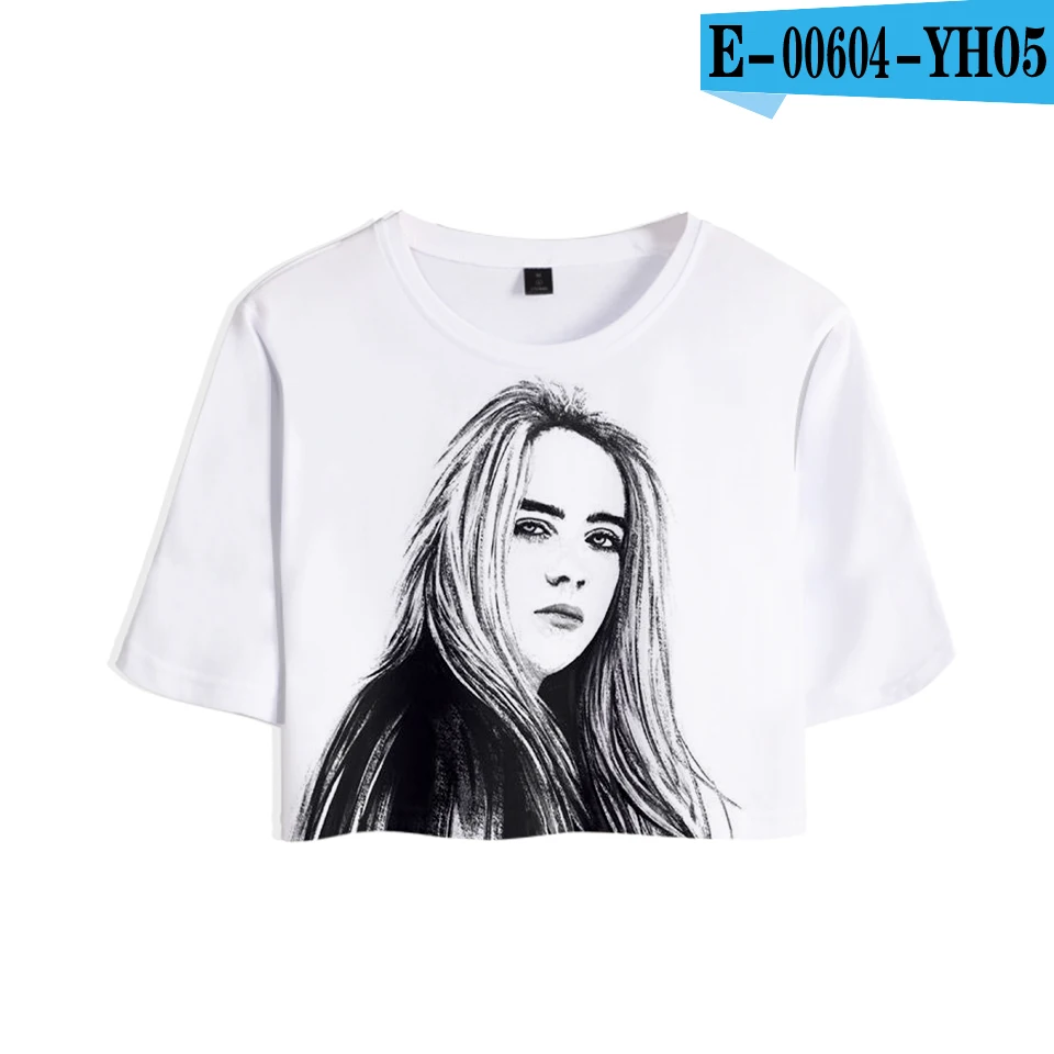 FADUN tommet футболка 3D Billie Eilish летние модные топы Женская Повседневная одежда Harajuku Лидер продаж топы с принтом размера плюс XXL - Цвет: YH05-1