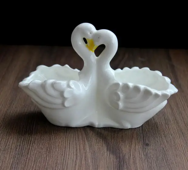 Современный домашний декор Zakka белый керамический цветочный горшок с двойным лебедем креативный сад маленький цветочный горшок декоративный горшок бонсай плантатор