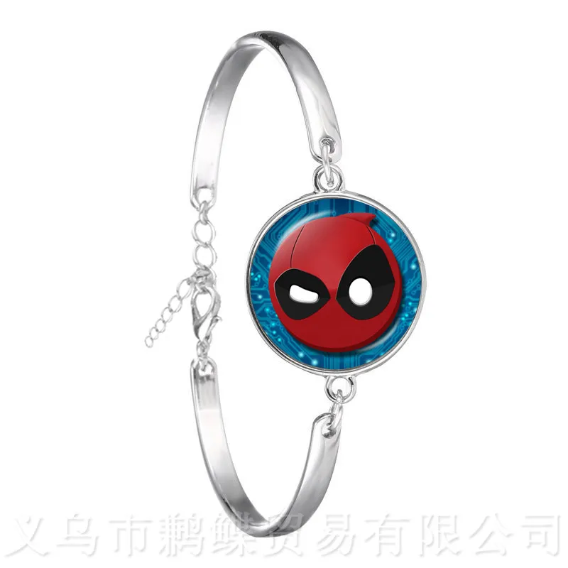 2020 New Deadpool 18mm Round Glass Dome Trendy Cartoon Characters Chain Bangle Gift For Women Men | Украшения и аксессуары