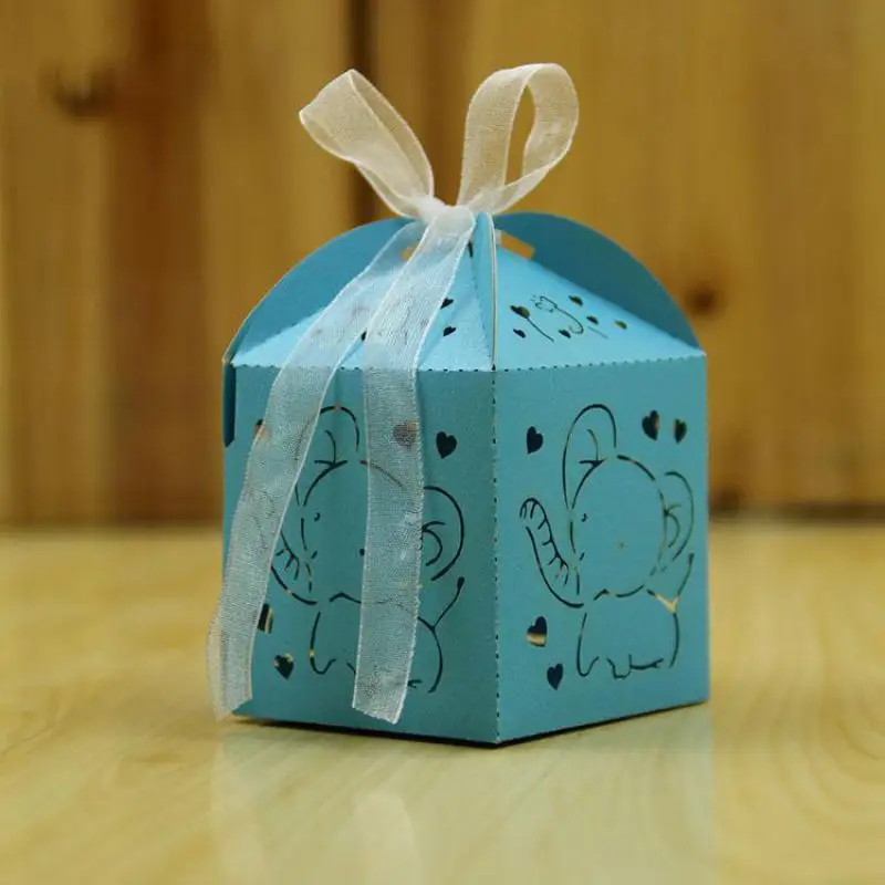 50 шт. ажурные модные коробки для конфет С Рисунком Слона Diy конфеты печенья