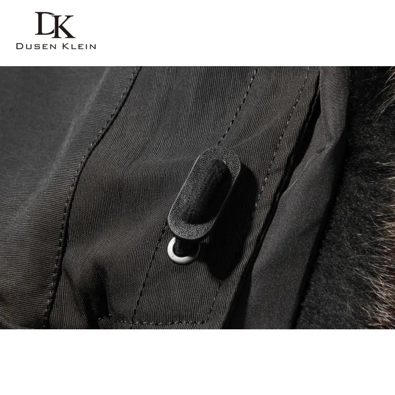 

Dusen Klein Men Warm Winter Coat Real Rabbit Fur Liner Hooded Jacket Thick Outerwear 2018 New Luxury Green/Black p82007