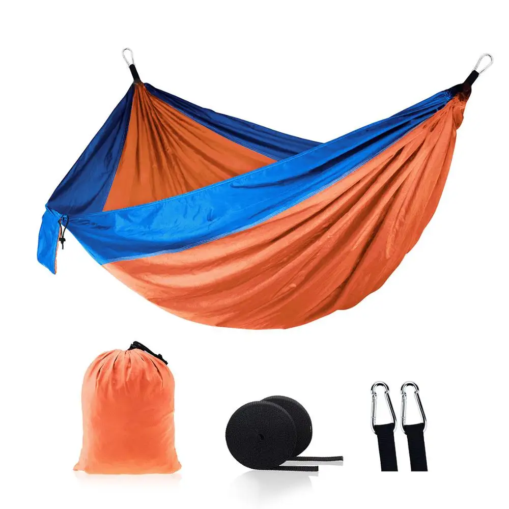 ornge blue 1-2 человека цвета портативный открытый гамак для кемпинга нейлон тканевый гамак кровати для сна путешествия Пешие прогулки - Цвет: ornge blue