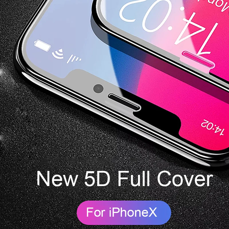 Новинка 5D изогнутое полное покрытие закаленное стекло для iPhone 7 8 X XR XS Max Защита экрана для iPhone 8 7 6 6s Plus защитная пленка