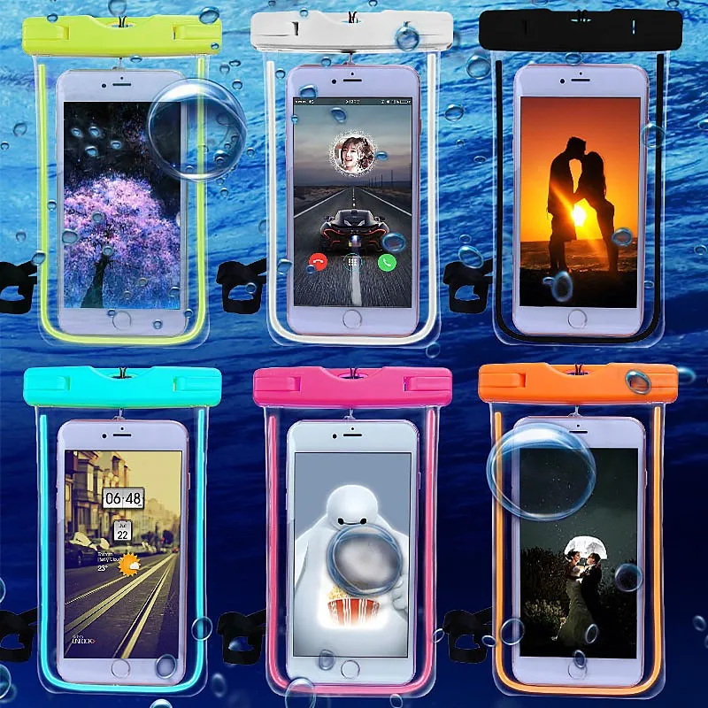 Водонепроницаемая сумка со светящимся подводным чехлом чехол для телефона iPhone X 8