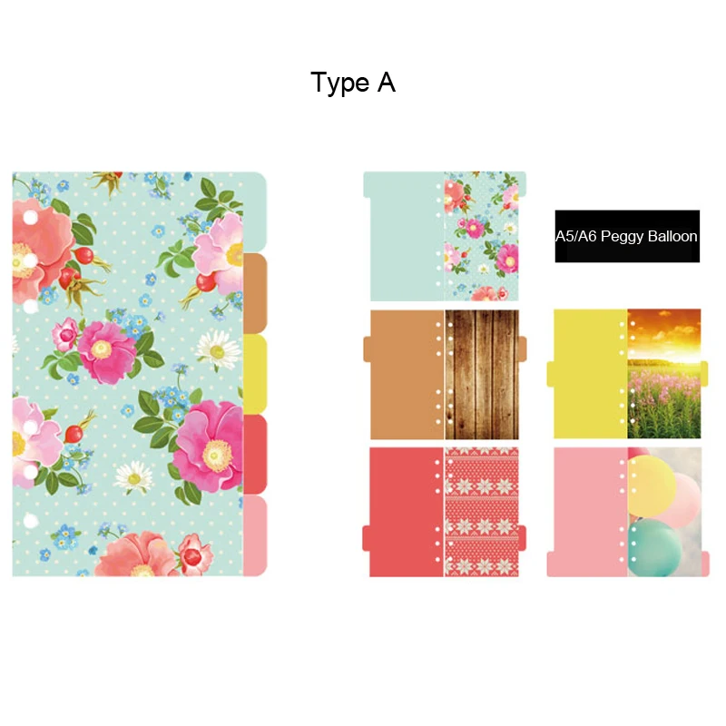 2017 Dokibook Связующего Делителей Индекса Notebook Планировщик Аксессуары Цветок