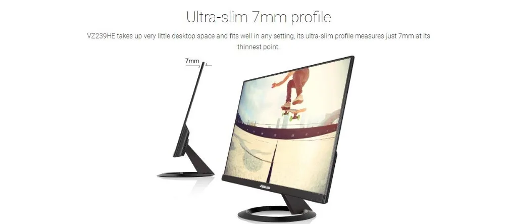 ASUS VZ239HE монитор для ухода за глазами-23 дюйма, Full HD, ips, ультратонкий, Бескаркасный, без мерцания, фильтр синий светильник