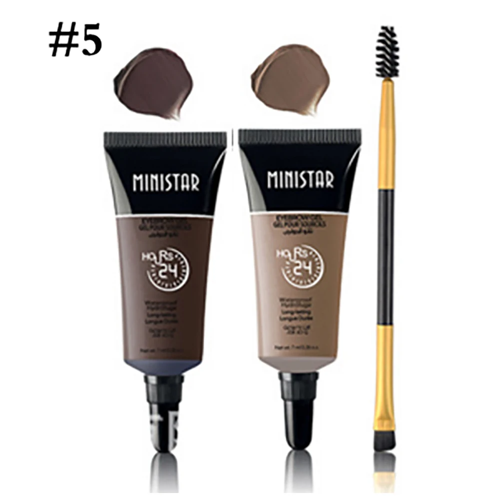 Ministar Bi-color Liquid Eyebrow Gel Cream Enhancer Three-dimensional Long-lasting Waterproof Makeup With Brush | Красота и здоровье