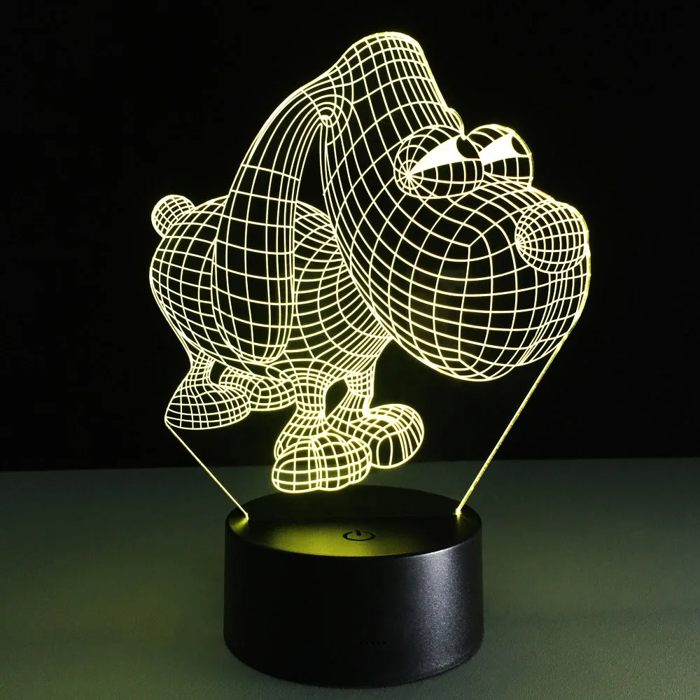Собака ночник Childlike 3d Led Настольная лампа детский подарок Luminaria красочные