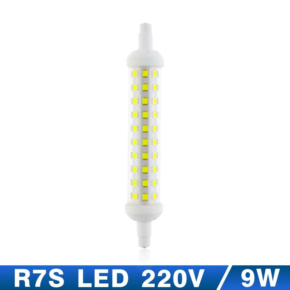 KARWEN светодиодный светильник R7s SMD 2835 78 мм 118 мм 135 мм 6 Вт 9 Вт 12 Вт Светодиодный светильник AC220V холодный теплый белый Замена галогенной лампы J78 J118 J135 - Испускаемый цвет: 9W 118mm