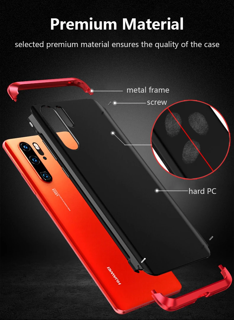 Для huawei P30 Pro Чехол Аксессуар Роскошный тонкий металлический алюминиевый сплав жесткая задняя панель из поликарбоната ударопрочный Броня чехол для телефона P30