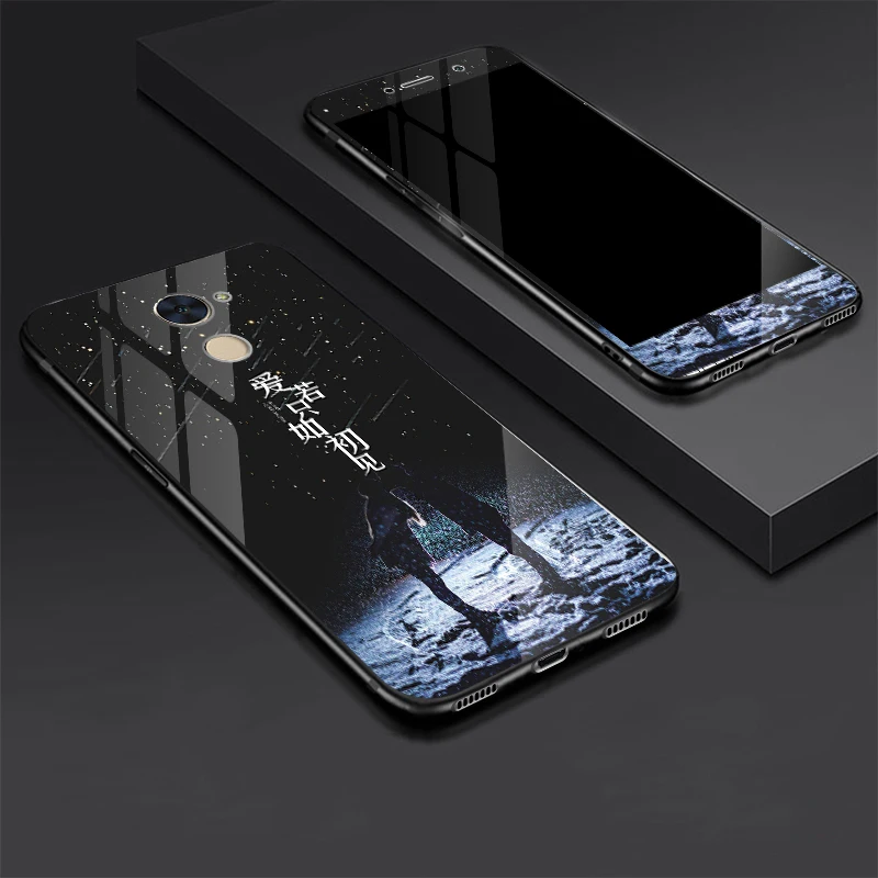 Для Huawei Y7 Prime Enjoy 7 Plus чехол из закаленного стекла + Закаленное стекло Защитная