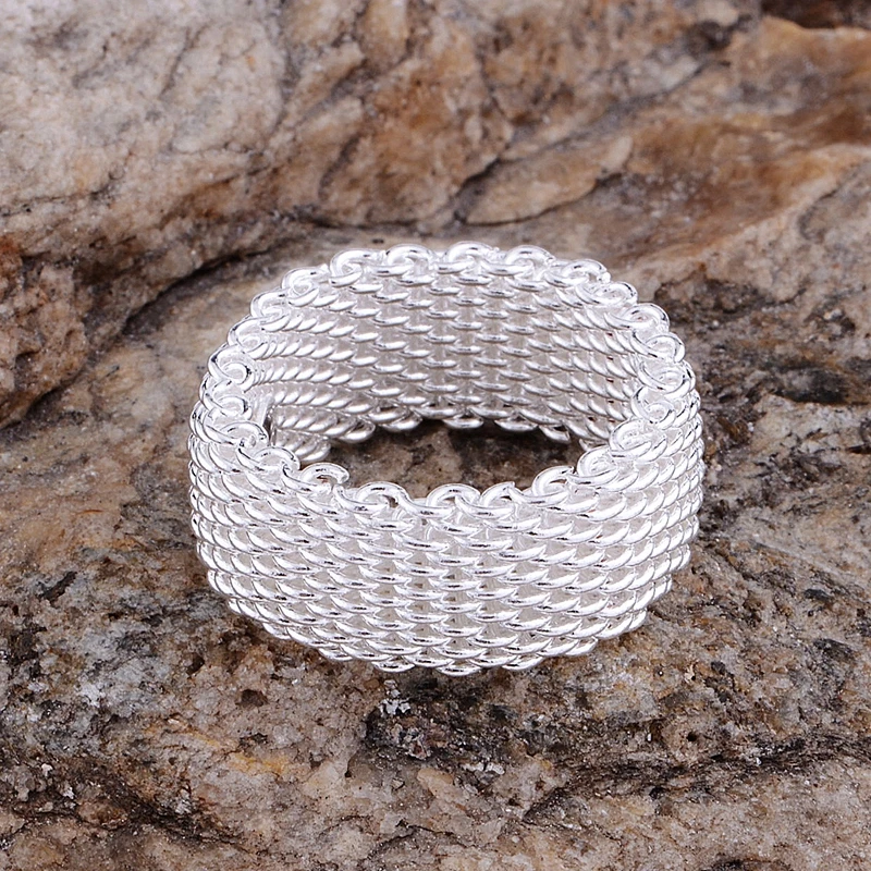 interlaced shiny graceful Wholesale silver plated ring 925 Fashion jewelry Silver Ring EMSYDHAJ | Украшения и аксессуары