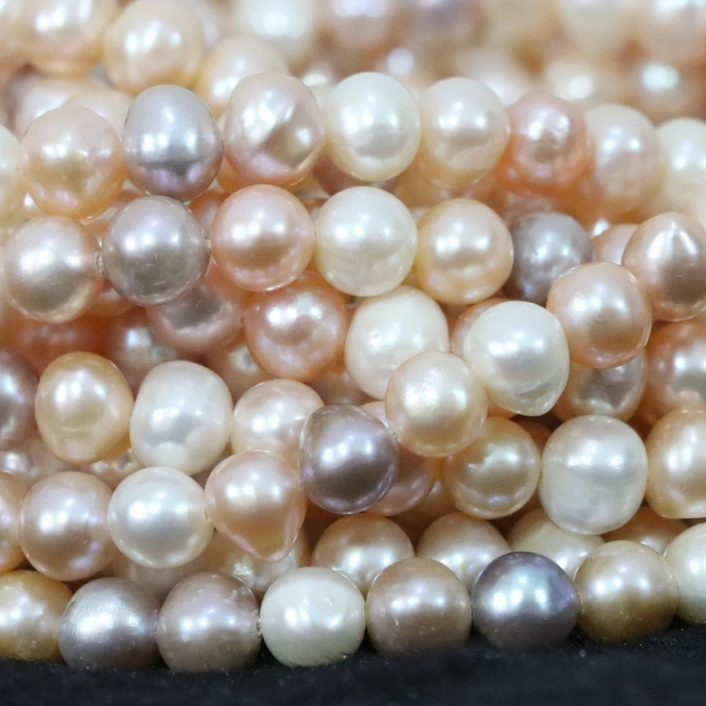 

New arrival natural 7-8mm freshwater pearls loose beads multicolor approx round hot sale women jewelry making 15inch B1363