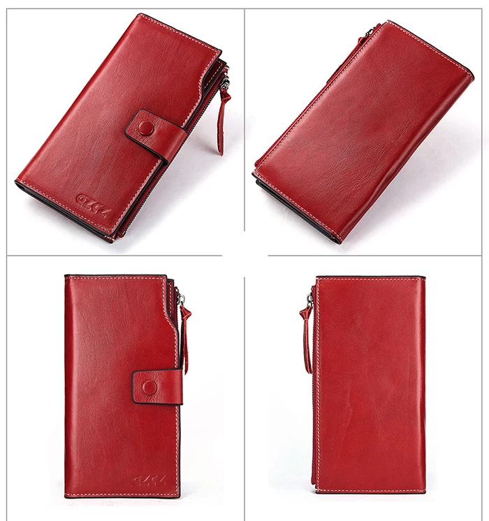 Genuine Leather Women Wallet and Female Clutch Coin Purse Portomonee Phone Bag Card Holder Handy High Quality