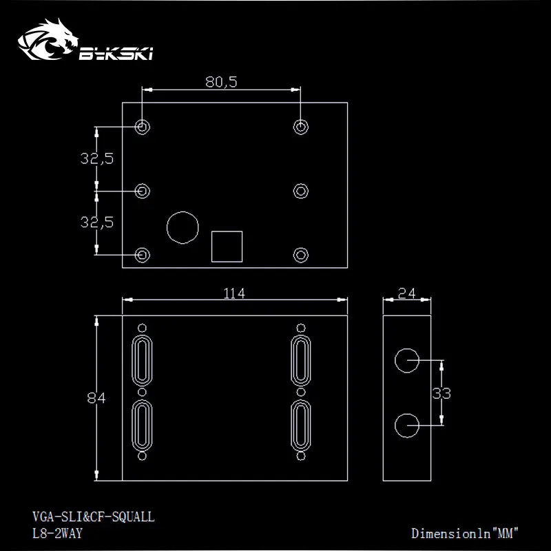 Bykski VGA-SLI& CF-SQUALL VGA блок водяного охлаждения SLI/Crossfire модуль мостовое соединение для двух или трех видеокарт