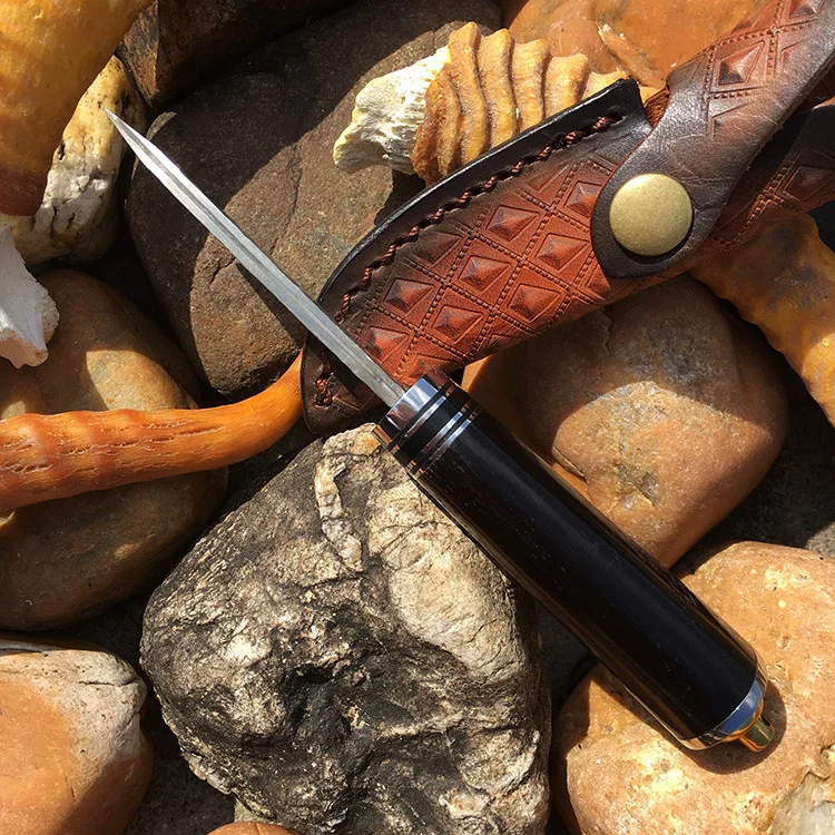 Бесплатная доставка высококачественный острый дамасский прямой нож собрать