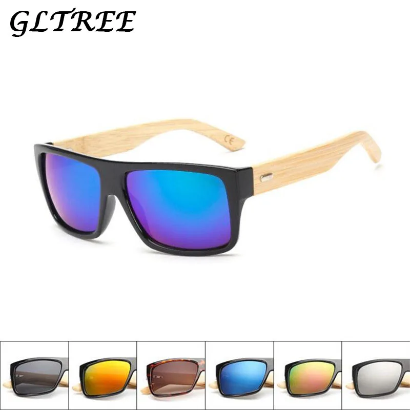 

GLTREE Brand Designer Retro Wood Sunglasses Men Bamboo Sunglass Women Goggles Gold Mirror Sun Glasses Shades lunette oculos G68