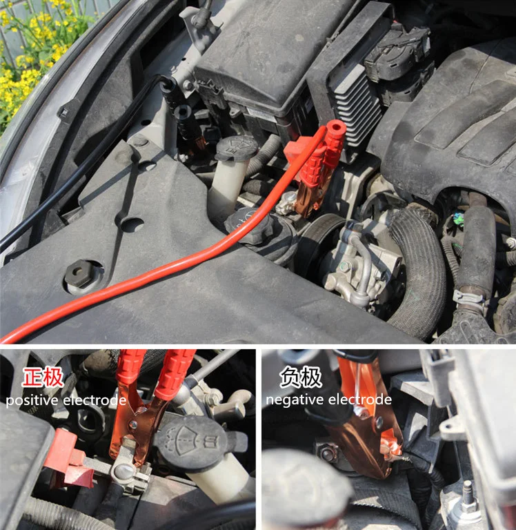 220 см толстый медный провод автомобильный аккумулятор скачок кабель 500AMP Аварийная зарядка пусковые провода с зажимом авто аксессуары