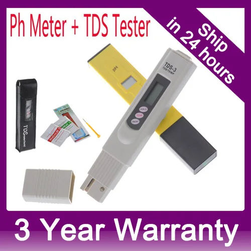 

Digital PH Meter + Digital TDS meter PH tester Water Quality Purity tester for Aquarium Swimming Pools Laboratory 0-9999 PPM