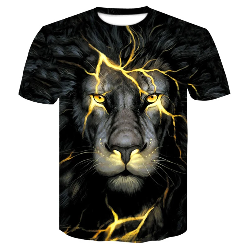 Brand 3D T-shirt Animal Wolf Lion Shirt Camiseta 3d T Men Funny Shirts Mens Clothing Casual Fitness Tees Tops tshirts | Мужская одежда
