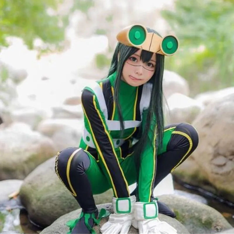 Аниме Мой Boku no Hero Academy Asui Tsuyu парик косплей костюмы для мужчин и женщин термостойкие длинные прямые волосы парики на Хэллоуин