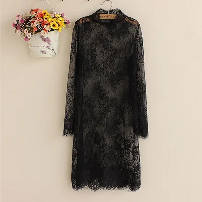 new 2017 spring designer womans dress black slim sexy Harajuku hollow out lace Fashion brand Lace Dress | Женская одежда