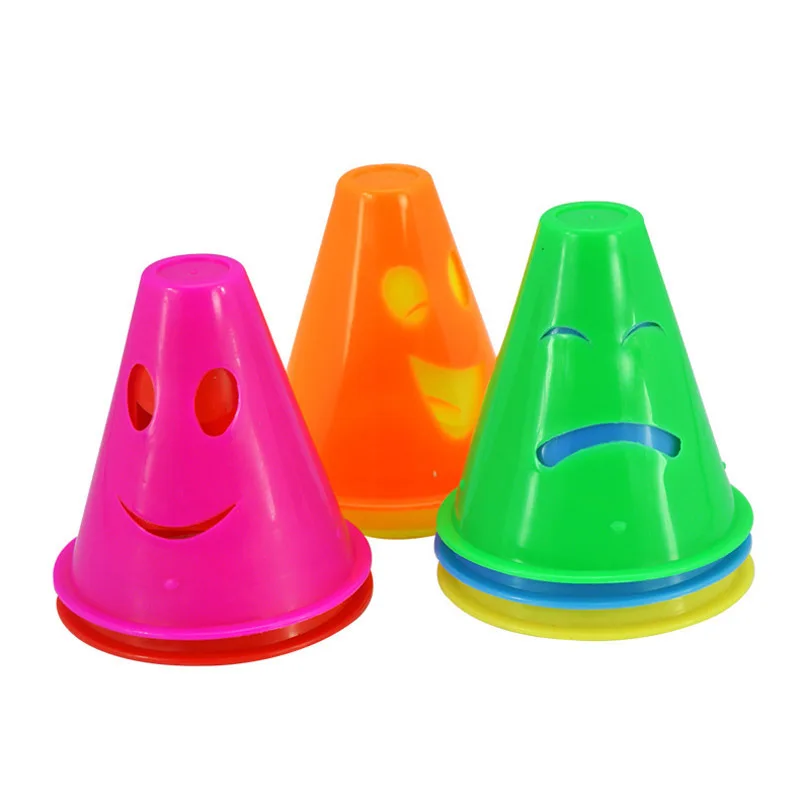 20pcs/Lot Funny Wink Style Skate Pile Cup Windproof Roller Skating Cone Agility Training Marker Slalom Skateboard Cones MC889 | Спорт и