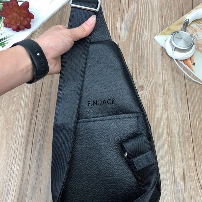 F. N. JACK мужские Модные нагрудные сумки из натуральной коровьей кожи новый размер