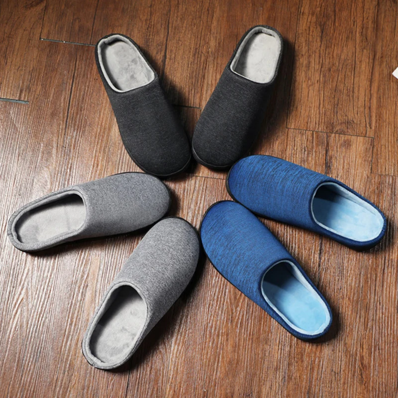 Новинка 2019 хлопковые тапочки женские зимние теплые больших размеров 47 на толстой