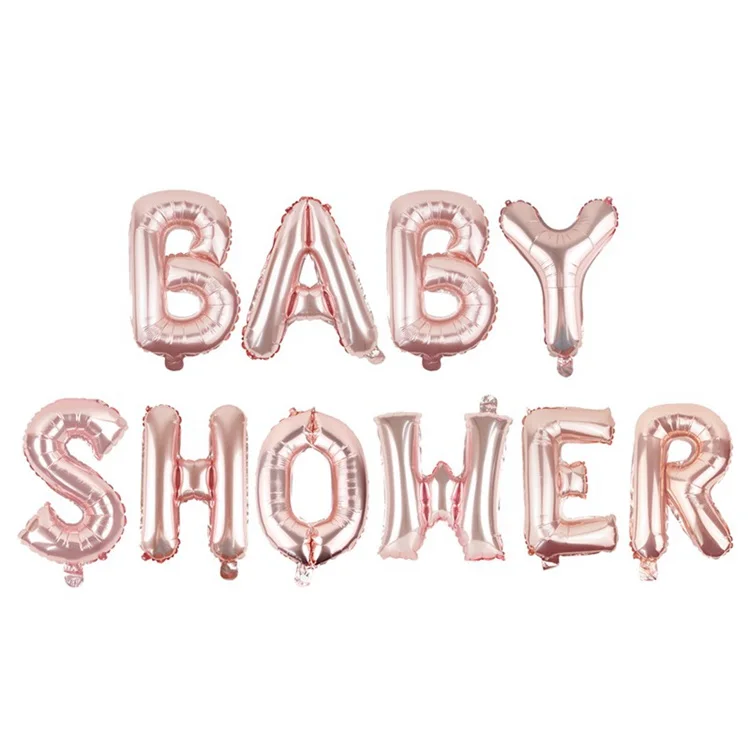 Rose gold babyshower LAPHIL 16 дюймов Baby Shower Фольга воздушные шары синий розовый его для мальчиков и девочек с надписью балон детское украшение для душа Пол раскрыть вечерние поставки - Цвет: Rose gold babyshower