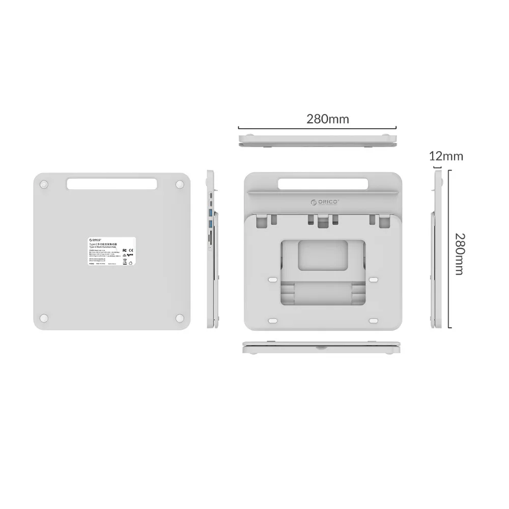 ORICO Универсальный держатель для планшета, ноутбука, подставка, 3 порта, USB3.0, док-станция с держателем, PD Зарядка для iPad, iPhone, планшета, ноутбука