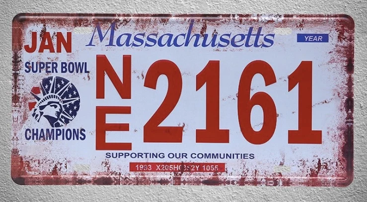 

1 pc Massachusetts USA car License plaques Tin Plates Signs wall man cave Decoration Metal Art Vintage Poster