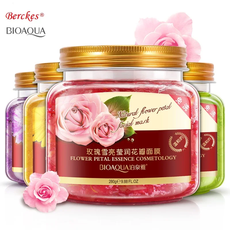 Маска для ухода за кожей лица Bioaqua Rose Отбеливающая увлажняющая маска с лепестками