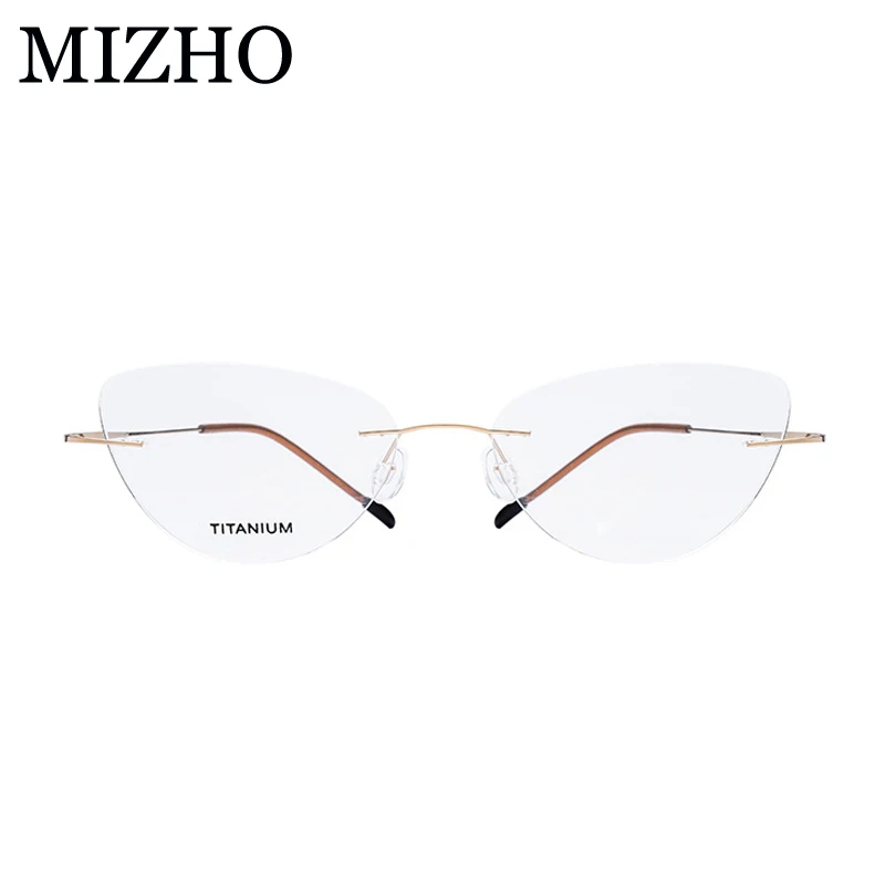 

MIZHO Brand 15g Super Light Cat eye glasses Frames For Women Optical Titanium 2020 High Elastic Quality Eyeglasses Frame Strong