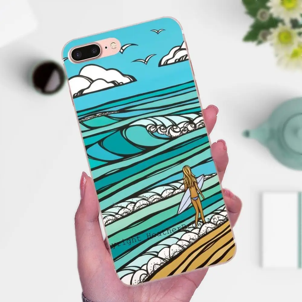 Модный чехол из ТПУ для серфинга девочек LG G4 G5 G6 K4 K7 K8 K10 2017 V10 V20 V30 Stylus Nexus 5 5X G2 G3 mini