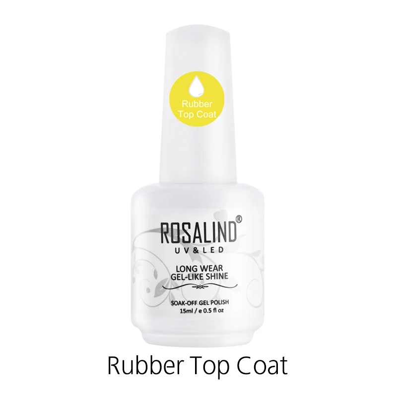 RUBBER TOP COAT ROSALIND Гель-лак для ногтей Набор 15 мл 31-58 УФ полуперманентный замачиваемый базовый белый Гибридный Гель для маникюра Гель-лак для ногтей - Цвет: RUBBER TOP COAT