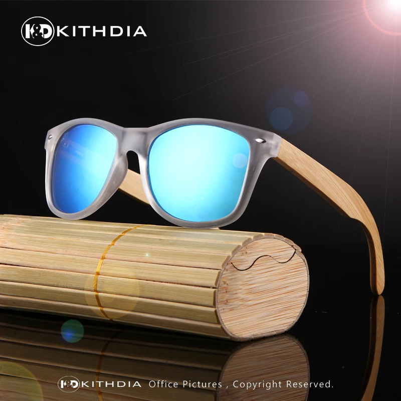 Kithdia Новый поляризованные Bamboo Солнцезащитные очки для женщин Для мужчин