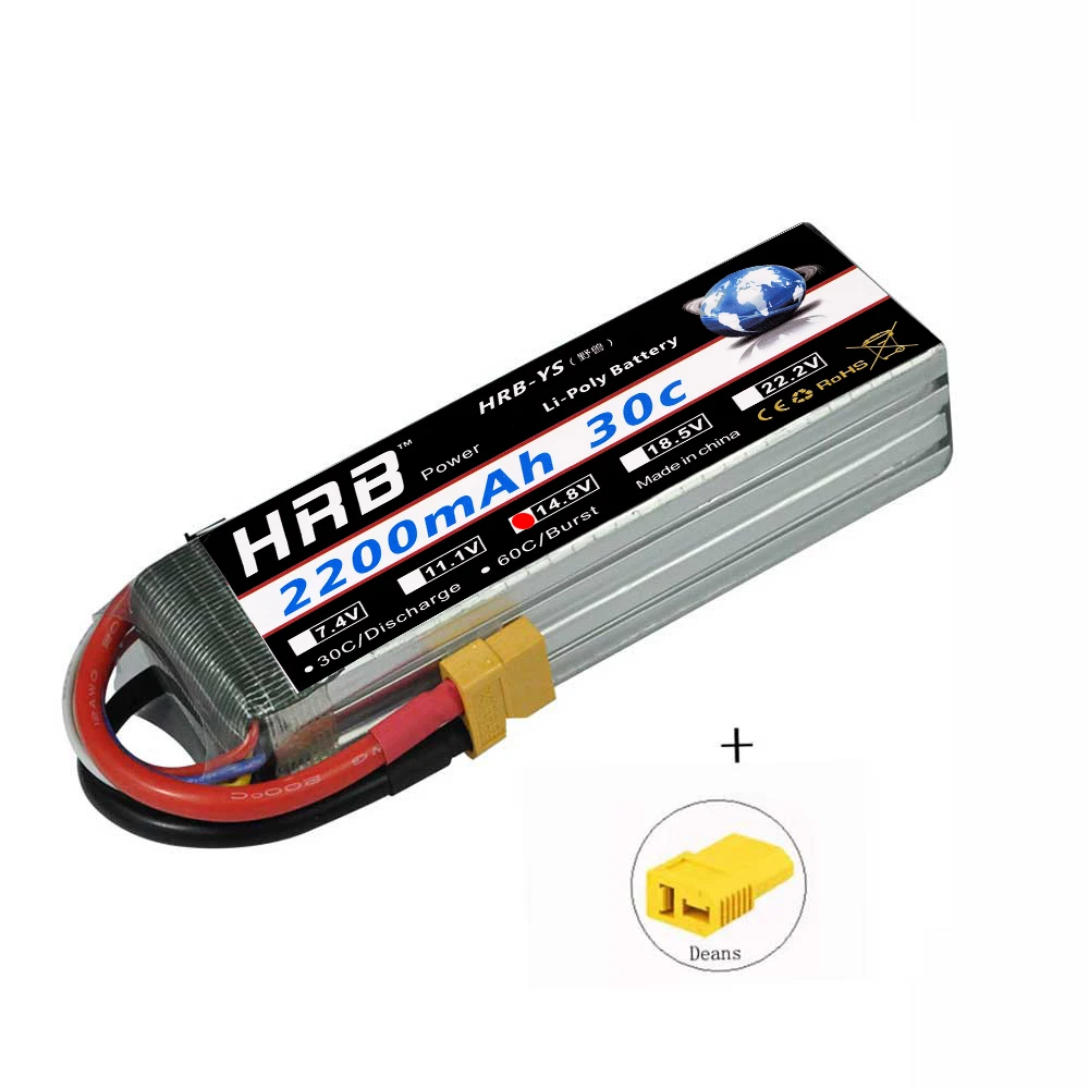 2 шт. аккумулятор HRB RC Lipo 14 8 в 2200 мАч 30C для вертолета квадрокоптера лодки