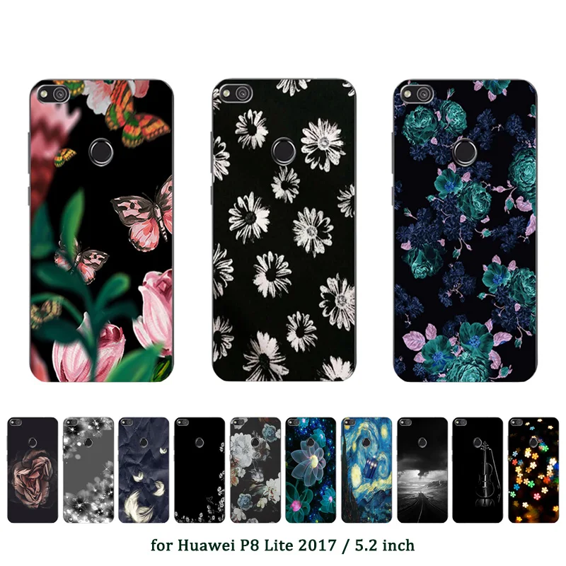 Чехол для Huawei P8 Lite (2017) мягкие силиконовые чехлы разноцветный чехол из ТПУ с