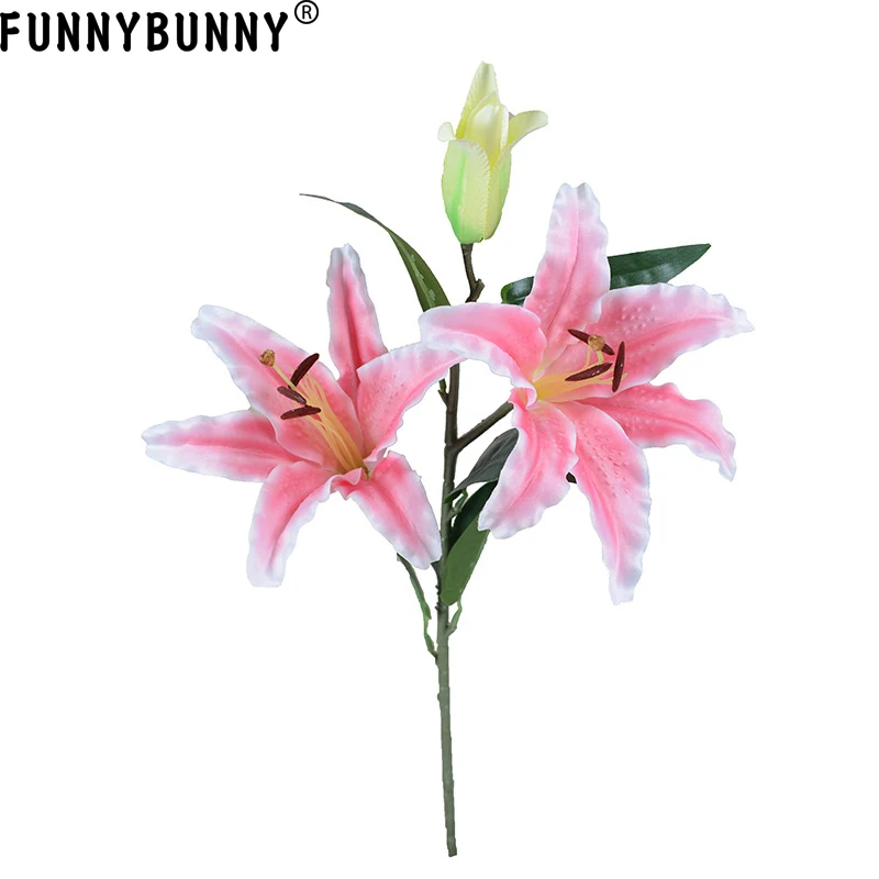FUNNYBUNNY Artificial Lily Silk Cloth Home Decoration Wedding Bouquet Fake Flowers Plants | Дом и сад